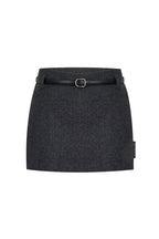 Dark Gray Straight - leg Skirt With Belt - ANN ANDELMAN
