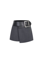 Dark Gray Wide Belt Series Skirt - ANN ANDELMAN