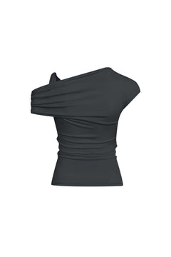 Dark Grey Asymmetric T-Shirt - ANN ANDELMAN