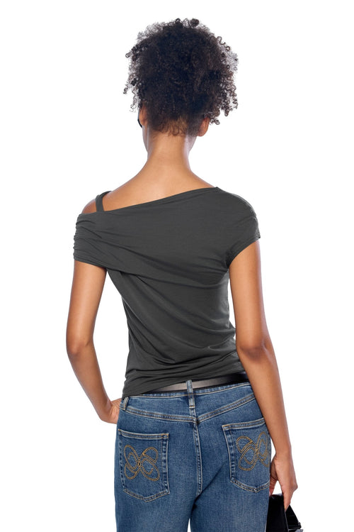 Dark Grey Asymmetric T-Shirt - ANN ANDELMAN