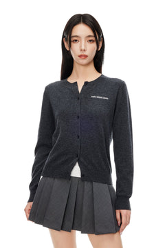 Dark Grey Cashmere Cardigan - ANN ANDELMAN