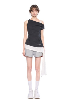 Dark Grey Off - Shoulder T-Shirt - ANN ANDELMAN