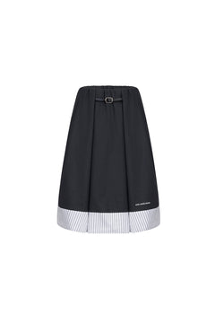 Dark Grey Wide A - Line Suit Skirt - ANN ANDELMAN