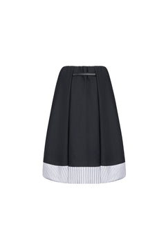 Dark Grey Wide A - Line Suit Skirt - ANN ANDELMAN