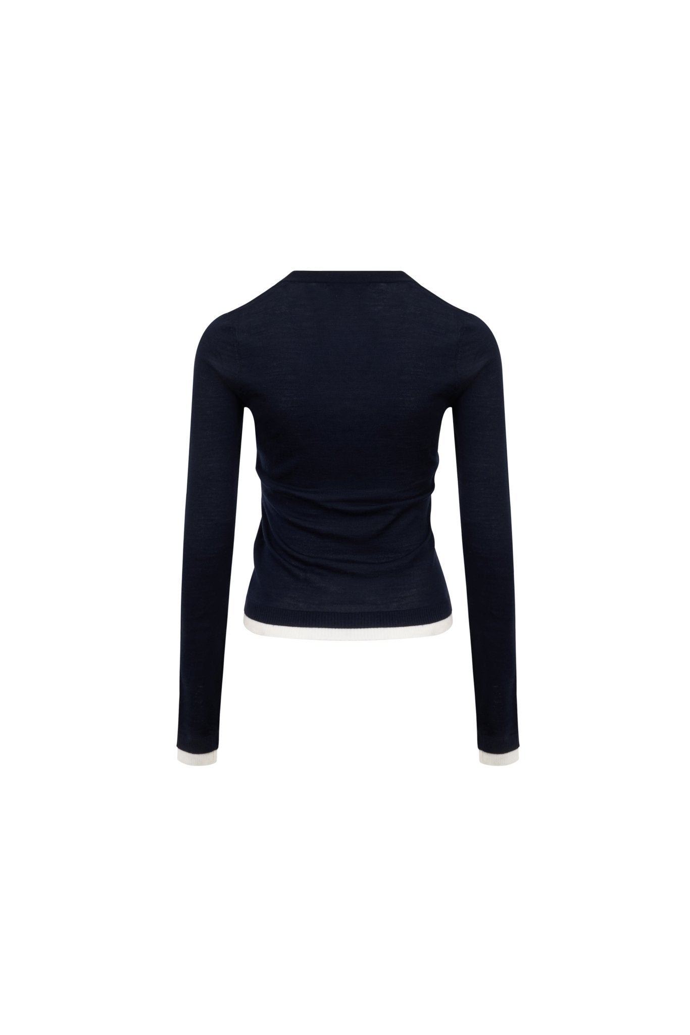 ANN ANDELMAN ダークネイビー カーディガン 美品 dark-royal-blue-fake-two-piece