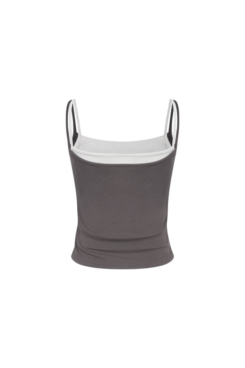 Gray - Brown Double - Layered Vest - ANN ANDELMAN