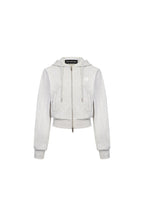 Gray Cropped Sweatshirt Cardigan - ANN ANDELMAN