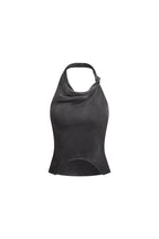 Gray Cupro Silk Halter Neck Top - ANN ANDELMAN