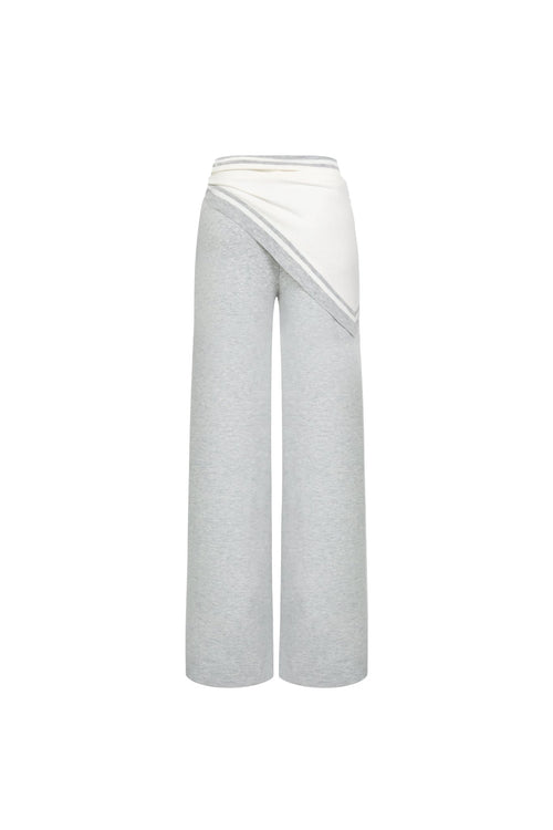 Gray Detachable Triangular Bandana Patchwork Sweatpants - ANN ANDELMAN