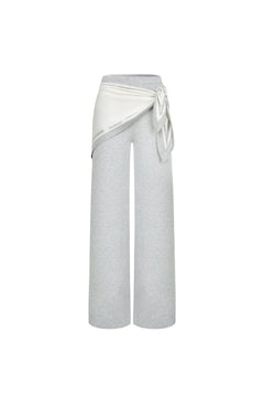 Gray Detachable Triangular Bandana Patchwork Sweatpants - ANN ANDELMAN