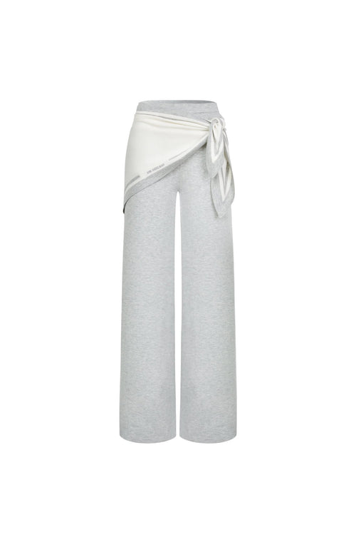 Gray Detachable Triangular Bandana Patchwork Sweatpants - ANN ANDELMAN
