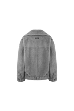 Gray Double - Breasted Coat - ANN ANDELMAN