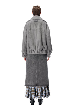 Gray Double - Breasted Coat - ANN ANDELMAN