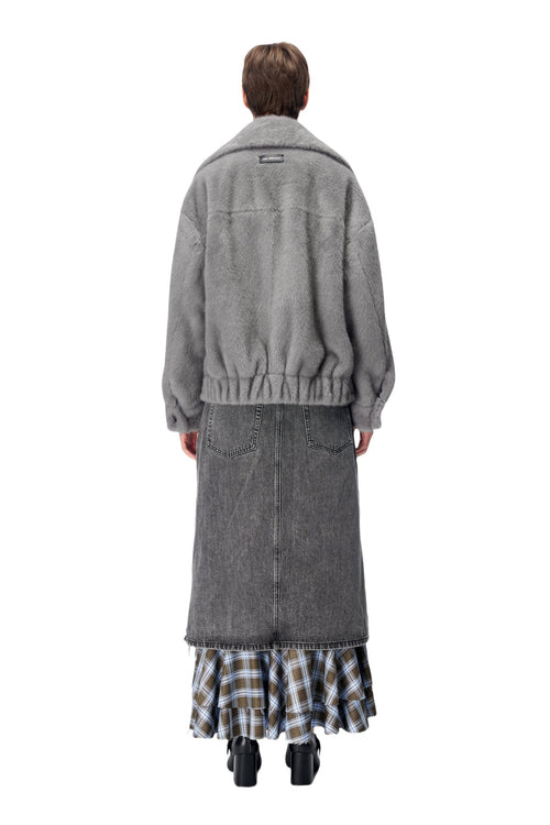 Gray Double - Breasted Coat - ANN ANDELMAN