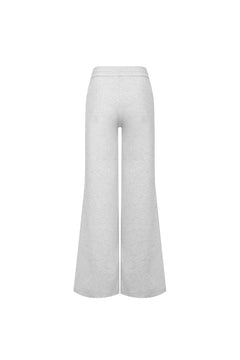 Gray Elastic Waist Drawstring Flared Casual Pants - ANN ANDELMAN