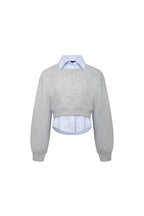 Gray Fake Two - piece Foam Print Sweatshirt - ANN ANDELMAN