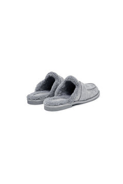 Gray Faux Fur Mule Loafers - ANN ANDELMAN