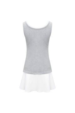 Gray Faux Two - Piece Dress - ANN ANDELMAN