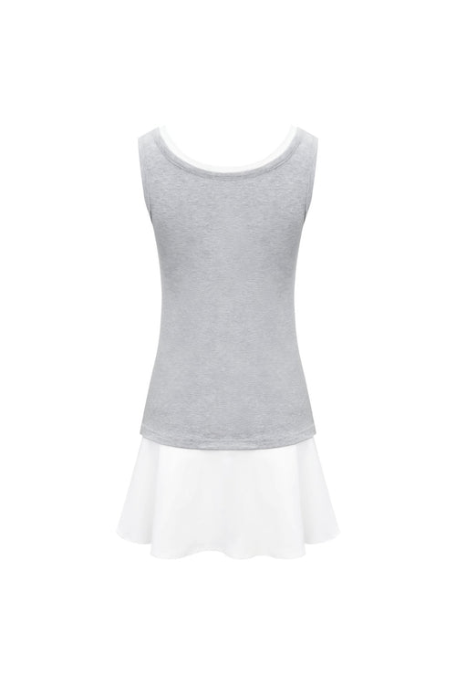 Gray Faux Two - Piece Dress - ANN ANDELMAN