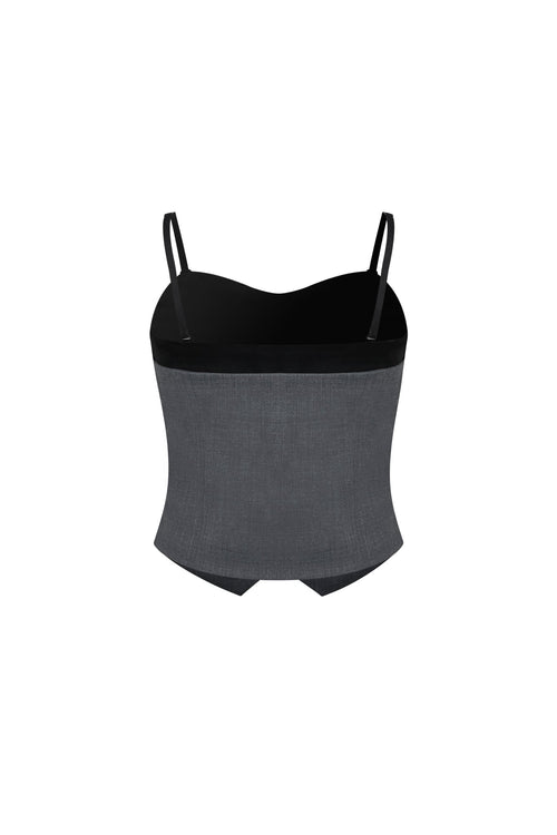 Gray Fold - over Tube Top - ANN ANDELMAN