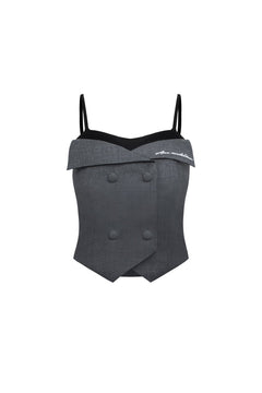 Gray Fold - over Tube Top - ANN ANDELMAN