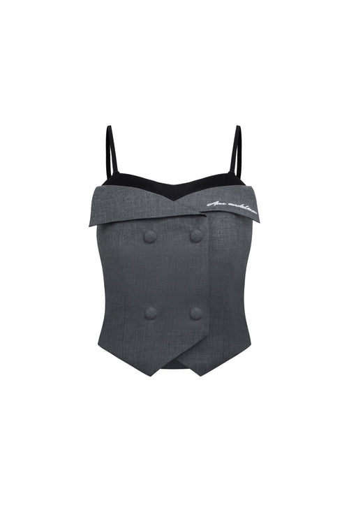 Gray Fold - over Tube Top - ANN ANDELMAN