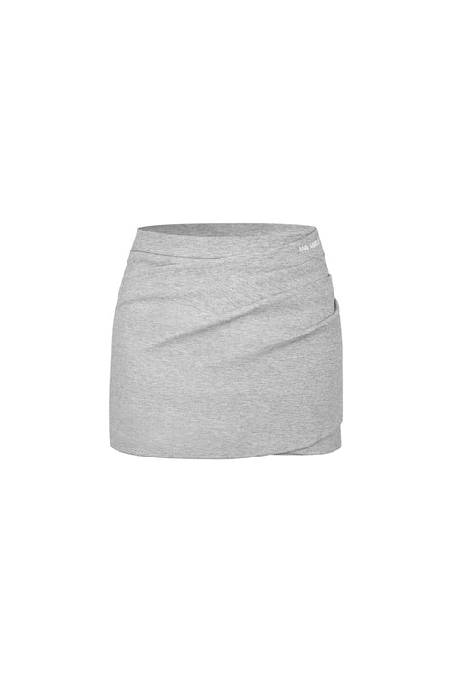 Gray Knitted Pleated Midi Skirt - ANN ANDELMAN