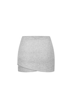 Gray Knitted Pleated Midi Skirt - ANN ANDELMAN