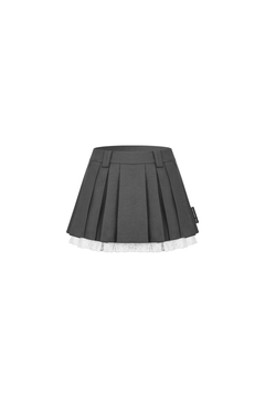Gray Lace Suit Double Pleated Skirt - ANN ANDELMAN