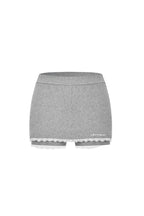 Gray Lace-trimmed Woolen Skort - ANN ANDELMAN