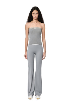 Gray Lettered Ribbon Wool Bandeau Top - ANN ANDELMAN