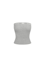 Gray Lettered Ribbon Wool Bandeau Top - ANN ANDELMAN