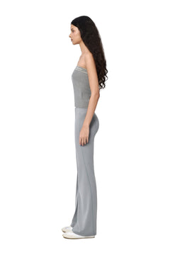 Gray Lettered Ribbon Wool Bandeau Top - ANN ANDELMAN
