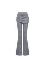 Gray Pleated Flared Wool Knit Pants - ANN ANDELMAN