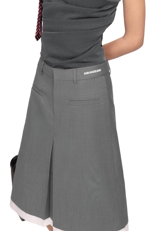 Gray Straight Midi Skirt - ANN ANDELMAN
