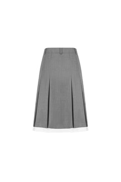 Gray Straight Midi Skirt - ANN ANDELMAN