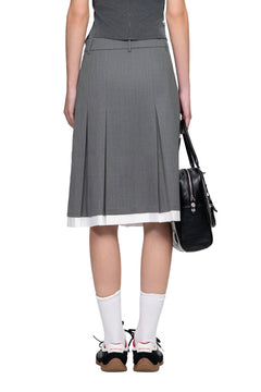 Gray Straight Midi Skirt - ANN ANDELMAN