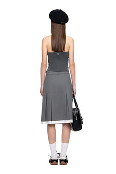 Gray Straight Midi Skirt - ANN ANDELMAN