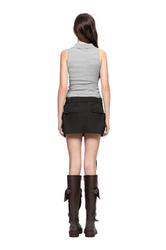 Gray Striped Knitted Vest - ANN ANDELMAN