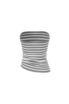 Gray Striped Wool Tube Top - ANN ANDELMAN