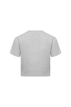 Gray Washed Distressed LOGO T-Shirt - ANN ANDELMAN