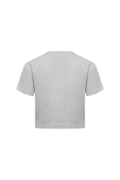 Gray Washed Distressed LOGO T-Shirt - ANN ANDELMAN