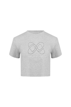 Gray Washed Distressed LOGO T-Shirt - ANN ANDELMAN