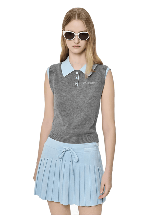 Gray Wool Vest - ANN ANDELMAN