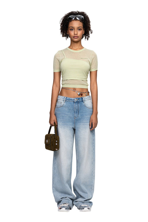 Green Knitted Lightweight T-shirt - ANN ANDELMAN