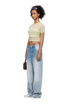 Green Knitted Lightweight T-shirt - ANN ANDELMAN