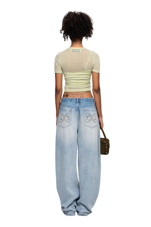 Green Knitted Lightweight T-shirt - ANN ANDELMAN