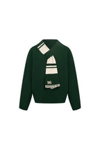 Green Scarf - style V - neck Knitwear - ANN ANDELMAN