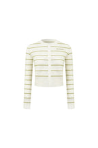 Green Striped Openwork Knit Top - ANN ANDELMAN
