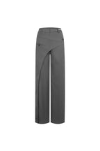 Grey Asymmetric Paneled Wide Leg Trousers - ANN ANDELMAN